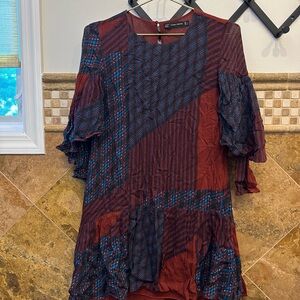 Zara Red and Blue Plaid Dress